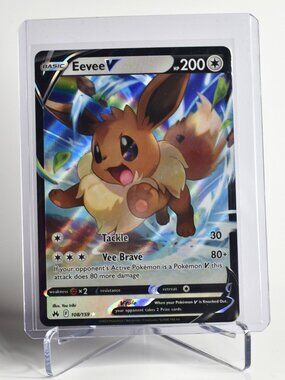 Pokemon Card Eevee V 108/159 Ultra Rare Holo Crown Zenith